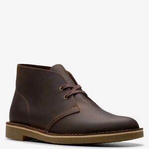 Clarks Shepton Chukka Boot men’s brown leather size 8 cabincore rustic prairie